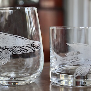 Flying Fish Engraved Glasses