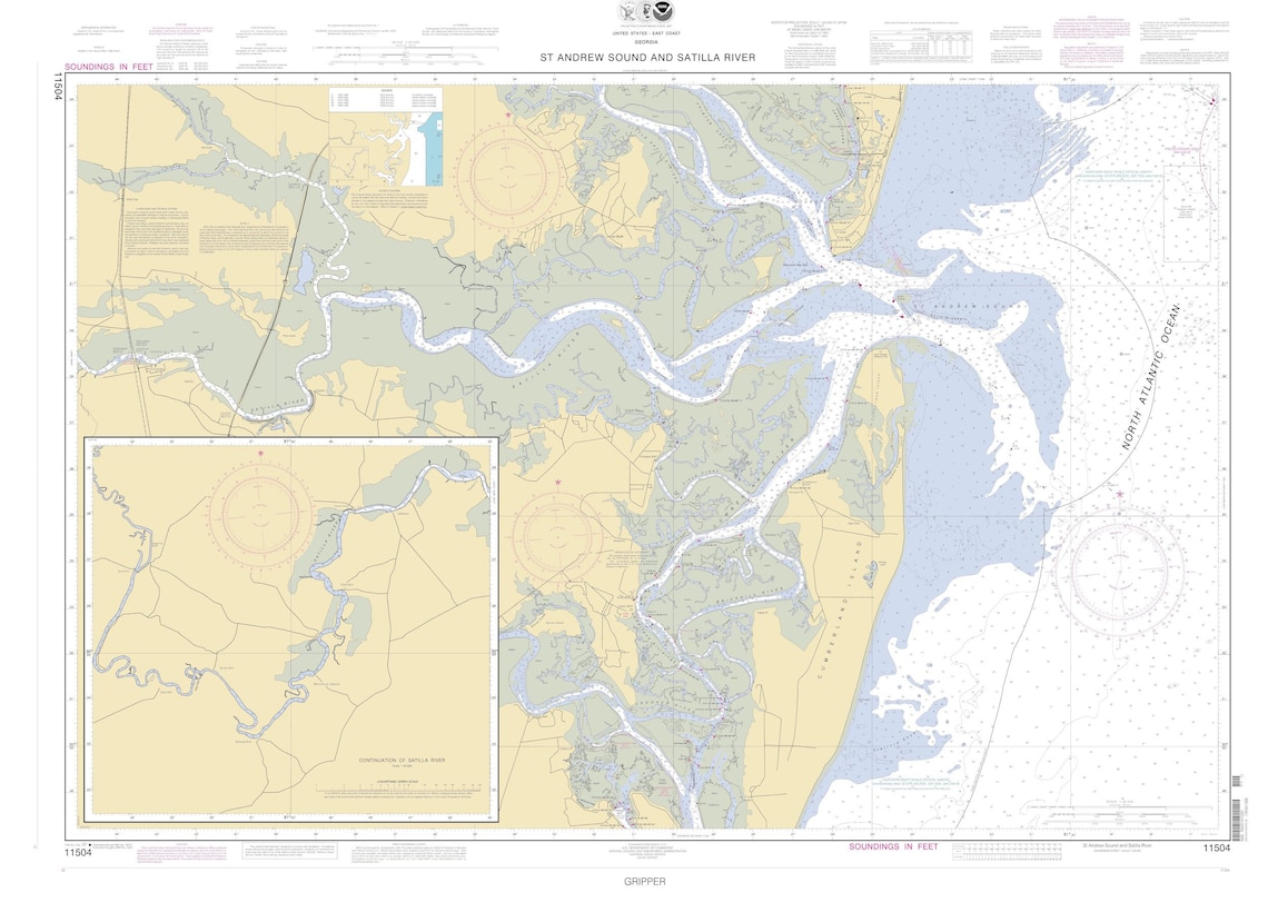 St. Andrew Sound and Satilla River Map 2007 Nautical Chart Etsy