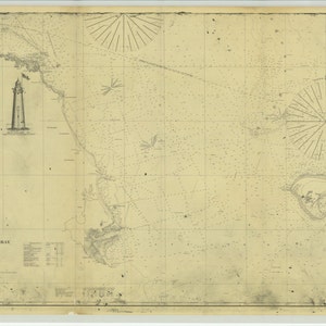 Mappa della baia del Massachusetts 1861 - Stampa di carta nautica