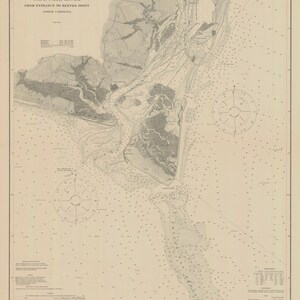 Mapa de Cape Fear - Carta histórica del río Cape Fear 1921 - Impresión de cartas náuticas