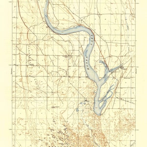 Topografische kaart Moses Lake 1912 - nautische kaart afdrukken