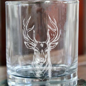 Deer Head Engraved Glass - Stag - Unique Hunter Gift