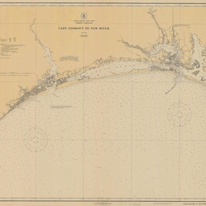 Mapa de Cape Lookout to New River 1920 - Carta Náutica Print
