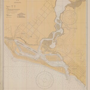 Carte de la baie de Newport 1934 - Impression de cartes marines