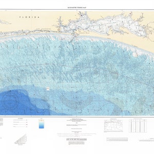 Mapa batimétrico de la bahía de Choctawhatchee - Impresión de carta náutica