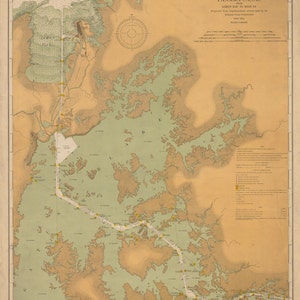 Mapa del Canal de Panamá - Bahía de Limón a Milla 29 Mapa Histórico 1914 - Carta Náutica Imprimir