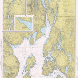 Penobscot River Map 1977 - Nautical Chart Print