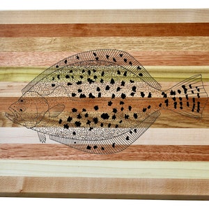 Flounder Gravur Holz Servierbrett & Barbrett