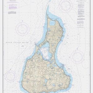 Mappa di Block Island - 1991 - Carta nautica - Carta / Tela / Metallo