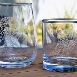 Jellyfish Laser Engraved Glasses