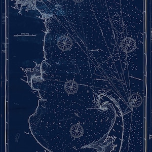 Massachusetts Bay von Chatham nach Boston und Gloucester 1898 - Seekarte Print