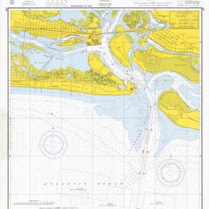 Morehead City Harbor Map 1972 - Nautical Chart Print