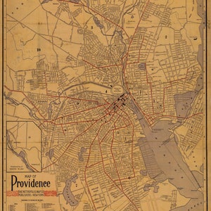 Mapa de la ciudad de Providence - Carta náutica impresa