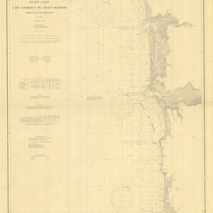 Cape Lookout to Gray's Harbor Kaart 1901 - Nautical Chart Afdrukken