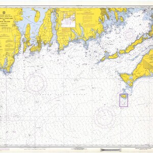 Martha's Vineyard bis Block Island Karte 1969 - Seekarte Print