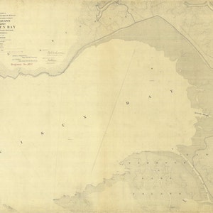 Mappa della baia di Suisun 1877 - Stampa di carta nautica
