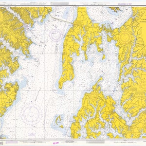 Chesapeake Bay - Eastern Bay and South River -1973 - Nautical Chart Print