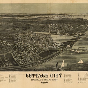 Oak Bluffs - Martha&#39;s Vineyard Map 1890