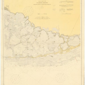 Carte des clés de Floride 1919 (touches supérieures) - Carte nautique Imprimer