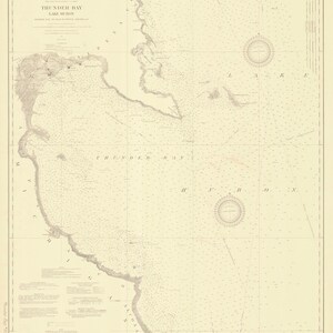 Lake Huron - Thunder Bay Map 1921 - Nautical Chart Print