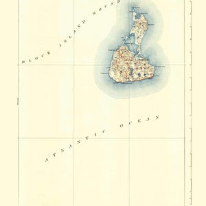 Mapa de Block Island - 1899 - Impresión de carta náutica
