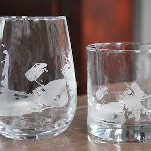 Verres gravés carte Key West
