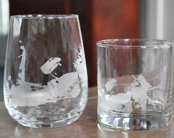Key West Map Engraved Glasses