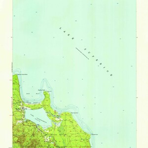Big Bay Topographic Karte 1954 - Seekarte Druck