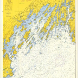 Casco Bay Maine Karte 1963 - Seekarte Print