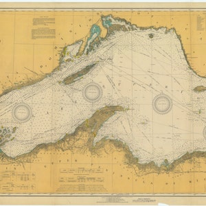 Lake Superior Map 1929 - Nautical Chart Print