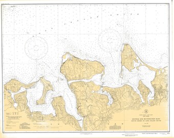 Oyster Bay & Huntington Bay Kaart - Long Island - 1943 - Nautical Chart Print