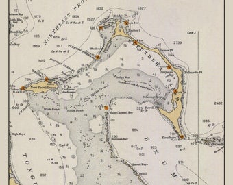 Mapa de la isla de Eleuthera de 1933 (listado al por mayor) - Impresión de carta náutica