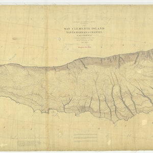 San Clemente Island Map 1878 - Nautical Chart Print