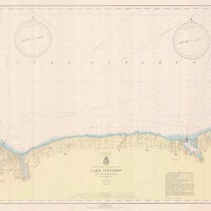 Lake Ontario - Little Sodus Bay to Charlotte Karte 1943 - Seekarte Druck