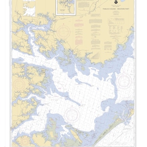 Pamlico Sound Map (westlicher Teil) 2005 – Seekartendruck