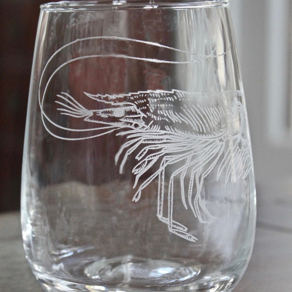 Shrimp Engraved Glasses