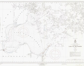 Lake of the Woods Historical Map 1958 (black & white)
