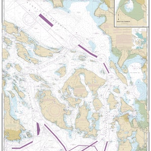 Carte des îles San Juan - Détroit de Juan de Fuca - 2019 - Impression de carte marine