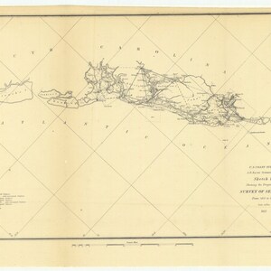 South Carolina Map - Savannah GA to Bulls Bay - Historical Chart 1852 - Nautical Chart Print