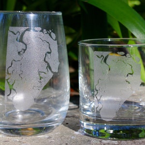 St. Simons Island GA Map Engraved Glasses - SSI