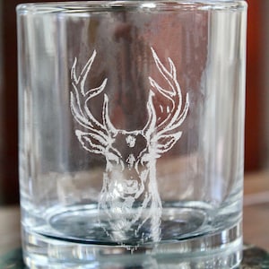 Hirschkopf Graviertes Glas - Hirschkopf