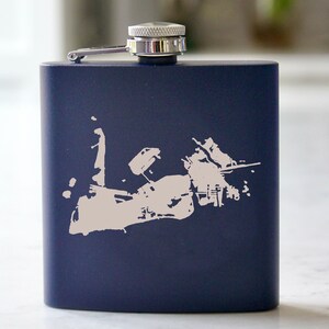 Flacon en acier inoxydable gravé Key West - 6 oz