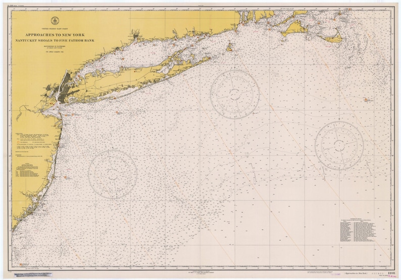 New York Harbor Map 1941 Historical Chart Nautical Chart - Etsy