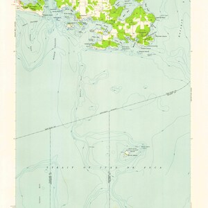 Richardson Washington Topografische Kaart 1957 - Nautical Chart Print
