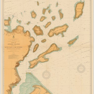 Apostle Islands - Lake Superior Historical Map 1909 - Nautical Chart Print