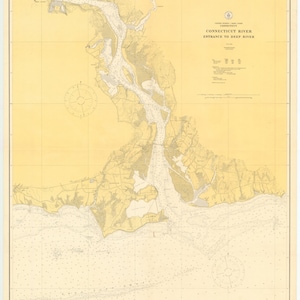 Connecticut River Map 1917 - Nautical Chart Print