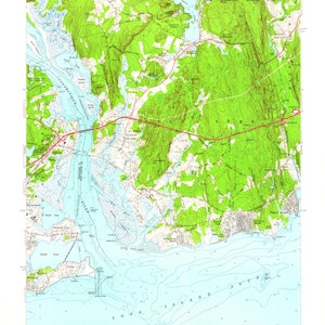Mapa de Old Lyme (CT) 1958 - Impresión de cartas náuticas