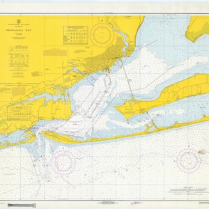 Pensacola Bay Karte 1968 - Seekarte Druck