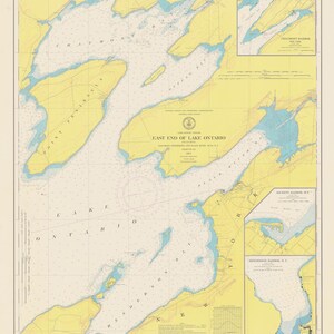 Lake Ontario East End - Chaumont Henderson nach Black River Bays Karte 1971 - Nautische Karte Druck