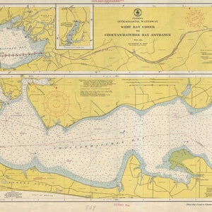 Mapa de entrada a la bahía de Choctawhatchee 1951 (ICW) - Impresión de cartas náuticas